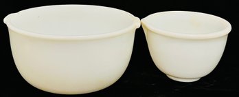 Glasbake Milk Glass Mixing Bowl & One  W Pour Spout For Sunbeam Mixmaster