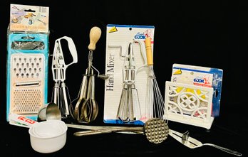 Lot Of Kitchen Utensils Including Hand Mixers & More