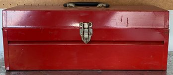 Red Metal Tool Box With Contents Included