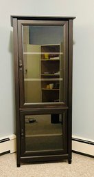 Pressed Wood Media Cabinet With Glass Doors