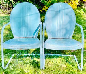 Teal Metal Outdoor Chairs