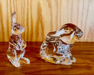 Duo Of Vintage Waterford Easter Bunny Figurines