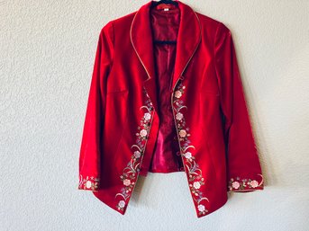 Custom Made Red Hui Ying Oriental Blazer