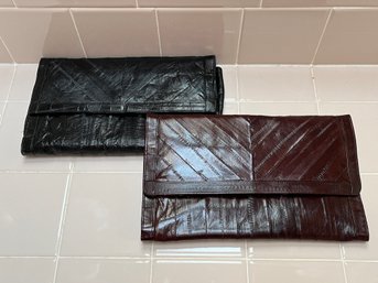 Set Of Two Eel Skin Clutches