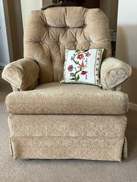 Beat Home Furnishings Swivel Rocker & Needlepoint Pillow