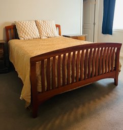 Queen Size Wooden Bed Frame With Tru Form Mattress