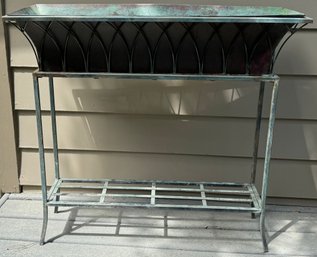 Wrought Iron W/ Metal Insert Planter Stand