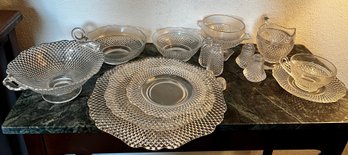 Cambridge Glass Dinner Ware - 8 Settings Of Plates, Cups, And Saucers