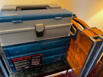 Storage And Tackle Box - Plano 1234 And Two (2) Zag Small Parts Storage Case