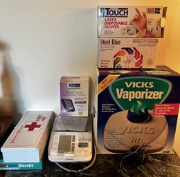 Medical Supplies - Reli-on Blood Glucose Monitor, NIB - Vicks Vaporizer - Latex And Nitrile Gloves - NIB