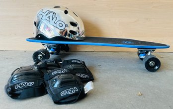 Kryptonics Penny Board With Halo Pads And Helmet