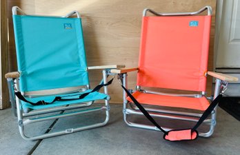 Blue And Orange Palm Beach Folding Chairs