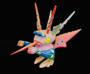 Mexican Handpainted Martian Folk Alebrije Figurine By Carmelo Sosa