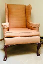 Vintage Wingback Chair With Cabriole Legs