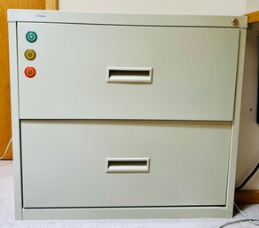 Two Drawer Wide Metal Filing Cabinet