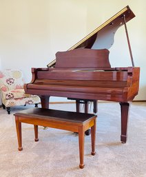 Vintage Yamaha Wooden Grand Piano Including Bench And Piano Music Books