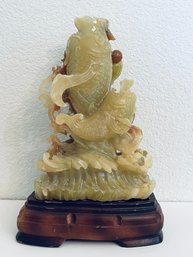 Natural Jade Fish Carved Sculpture