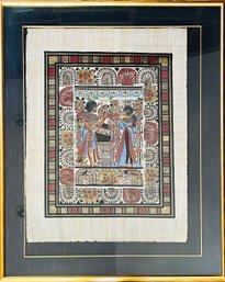 Hand Painted King Tut Marriage Art On Papyrus