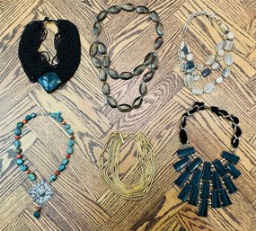 6 Costume Jewelry Statement Necklaces