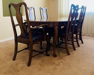 Vintage Ethan Allen Nutmeg Maple Dinner Table & Chairs