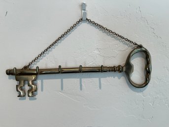 Brass Skeleton Key Wall Mount With Hooks