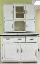 Rustic White Hoosier Cabinet