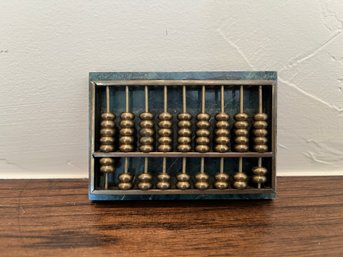 Pocket Size Abacus Made From Brass And Marble