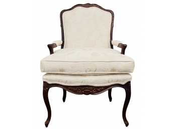 French Louis XV Style Carved Fauteuil Armchair