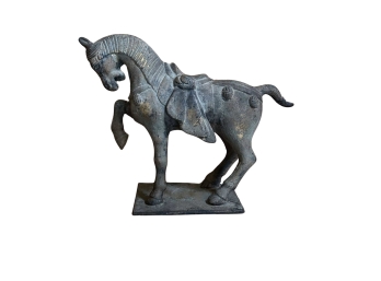 Vintage  Tang Style Metal Prancing Horse Statue