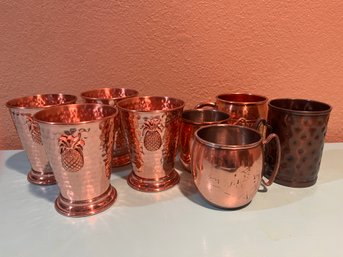 Eight Moscow Mule Copper Mugs