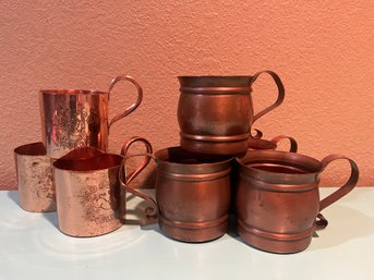 Seven Moscow Mule Copper Mugs