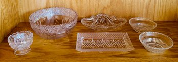 Assorted Vintage Glass Candy Dishes And Trinket Bowls