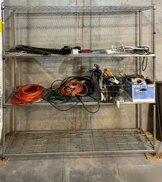 Large Metal Storage Rack With Extensions Chords