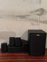 Polkaudio Sound System Including 5 Speakers And A Subwoofer