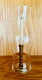Brass Plated Candle Holder With Glass Candle Cover