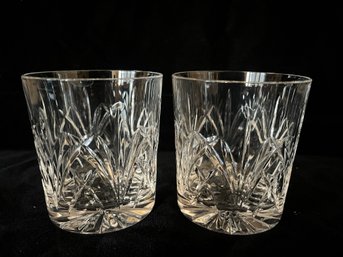 Pair Of Marquis By Waterford Cut Crystal Rocks Glasses