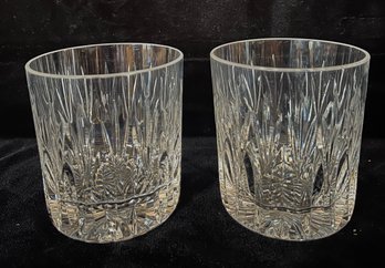 Pair Of Stuart Cut Crystal Rocks Glasses