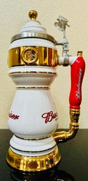 Anheuser-Busch Budweiser Draught Tower Stein CS461 White W/ Original Box