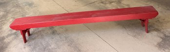 LONG Wooden Bench - Painted A Charming Red