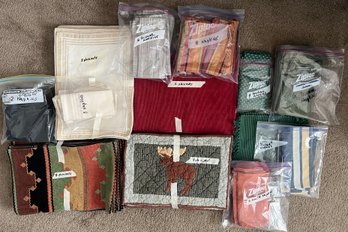 Large Lot Of Napkins And Placemats - Various Sizes, Patterns, And Colors