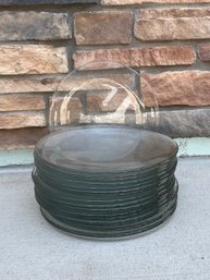 Lot Of Textured Glass Plates