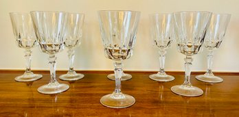 8 PC Lot Of Crystal Wine Glasses