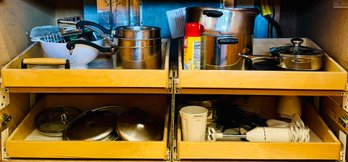 Lot Of Pots, Kitchen Gadgets, Strainer & More