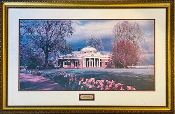 Framed Picture Of Monticello, The Home Of Thomas Jeffersons