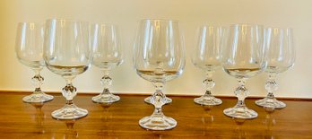 8 PC Lot Of Claudia Crystal Wine Glasses