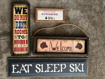 Wooden Wall Decor - Set Of Four (4)