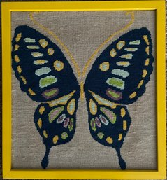 Retro Tapestry Wall Art - Blue And Yellow Butterfly