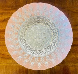 Vintage Reverse Painted Glass Plate