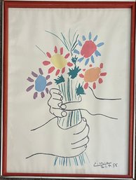 Framed Picasso Poster - Bouquet Of Peace