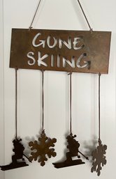 'Gone Skiing' Metal Wall Art